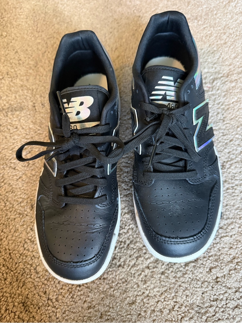 New Balance Black Sneakers with Iridescent N Logo